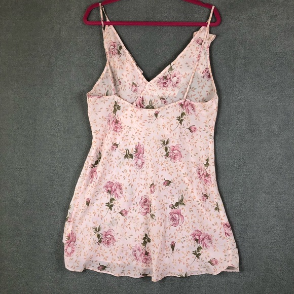 Vintage Val Mode floral ruffle camisole lingerie short slip dress size L - Picture 4 of 6